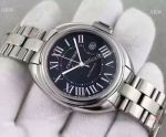 Replica Swiss Cle De Cartier Watch Stainless Steel Black Dial